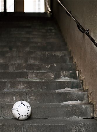 deserted city streets - Soccer ball on steps Stock Photo - Premium Royalty-Free, Code: 695-05776797