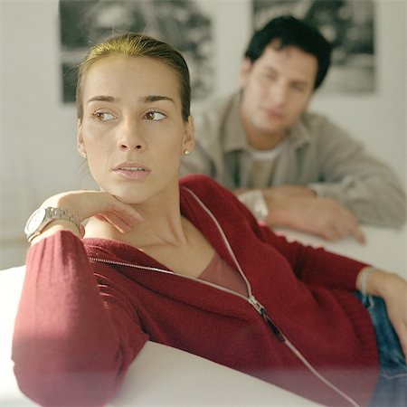 simsearch:632-01148228,k - Couple, woman looking away Stock Photo - Premium Royalty-Free, Code: 695-05772490