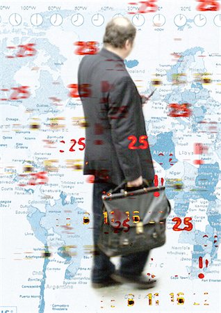 simsearch:695-05773315,k - Businessman standing on map of time zones, montage Stock Photo - Premium Royalty-Free, Code: 695-05773316
