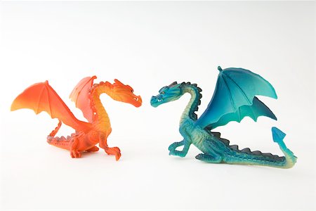 fantastically - Toy dragons face to face, side view Stock Photo - Premium Royalty-Free, Code: 695-03380351