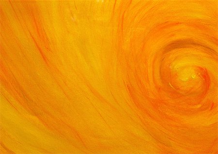 Yellow-orange painted swirl, close-up, full frame Stock Photo - Premium Royalty-Free, Code: 695-03380815