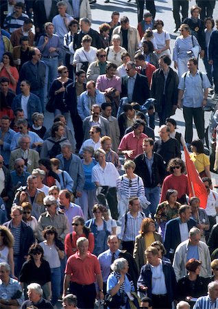 person protest - Crowd of people in street, high angle view, full frame Stock Photo - Premium Royalty-Free, Code: 695-03380828