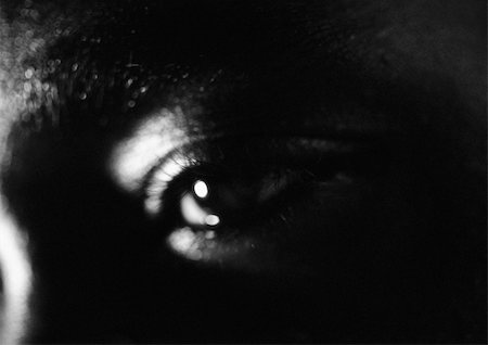 enigma - Man's eye, close up, black and white. Stock Photo - Premium Royalty-Free, Code: 695-03382386