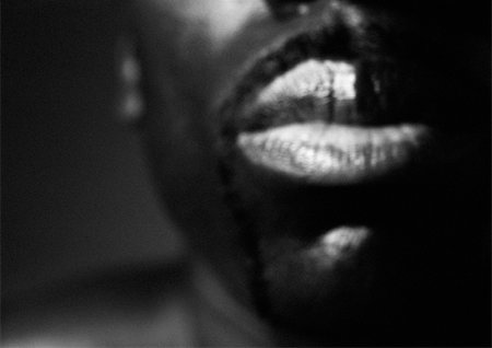 simsearch:695-03382414,k - Man's mouth, close up, black and white. Stock Photo - Premium Royalty-Free, Code: 695-03382391