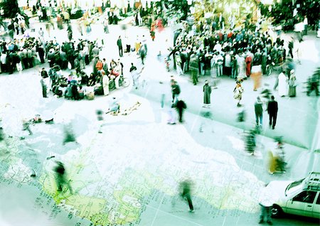 Crowds of people standing on map of Africa, montage Stock Photo - Premium Royalty-Free, Code: 695-03383332