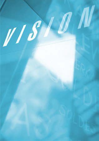 Vision typography in blues and white, montage Stock Photo - Premium Royalty-Free, Code: 695-03383783