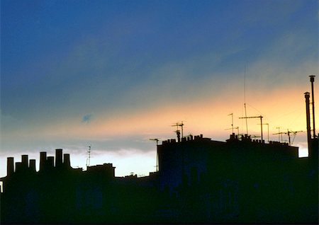 France, Paris, rooftops silhouetted at twilight Stock Photo - Premium Royalty-Free, Code: 696-03396446