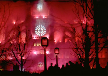 paris clock - France, Paris, Saint-Eustache at night Stock Photo - Premium Royalty-Free, Code: 696-03397000