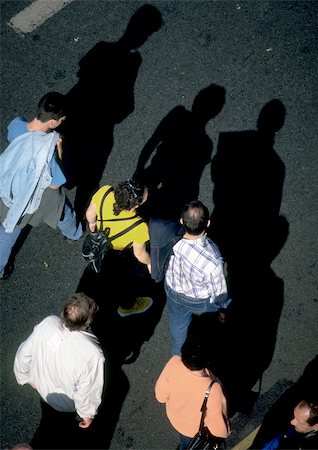 person protest - Group of people standing on asphalt, high angle view Stock Photo - Premium Royalty-Free, Code: 696-03397029