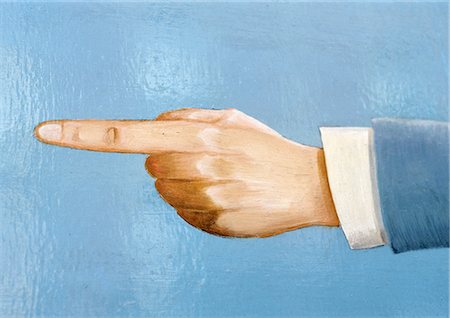 Painting of hand with finger pointing, close-up Stock Photo - Premium Royalty-Free, Code: 696-03398764