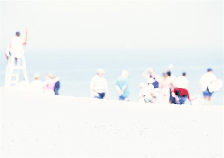 simsearch:696-03399615,k - Group of people on beach, blurred Stock Photo - Premium Royalty-Free, Code: 696-03399609