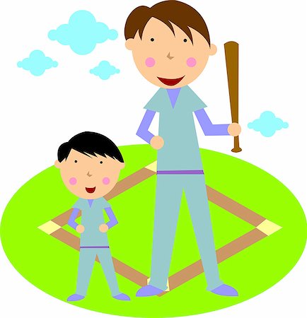 A boy and a man with a club Stock Photo - Premium Royalty-Free, Code: 690-03202059