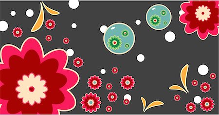 floral graphic illustration - Illustration And Painting Stock Photo - Premium Royalty-Free, Code: 690-03229640