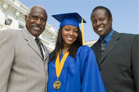 simsearch:693-06014177,k - Graduate with father and grandfather outside university, low angle view, portrait Stock Photo - Premium Royalty-Free, Code: 693-06014201