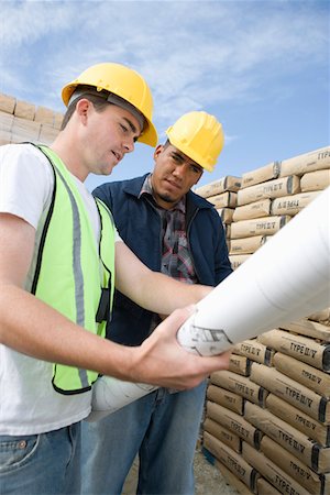 simsearch:693-06016727,k - Two construction workers studying blueprints Stock Photo - Premium Royalty-Free, Code: 693-06016815