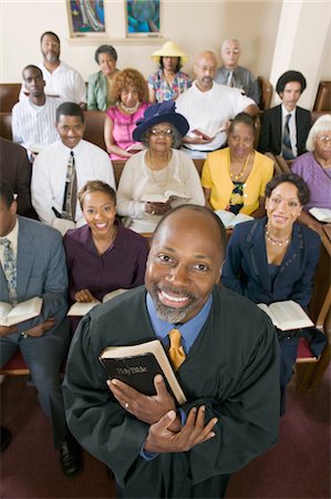 preacher - Preacher and Congregation, portrait, high angle view Stock Photo - Premium Royalty-Free, Code: 693-06013983