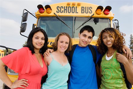 Teenagers by School Bus Stock Photo - Premium Royalty-Free, Code: 693-06020885