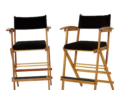 simsearch:649-07279862,k - Two empty director's chair over white background Stock Photo - Premium Royalty-Free, Code: 693-06324816