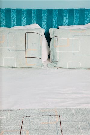 simsearch:693-06120700,k - Close-up of neat and tidy bed with pillows Stock Photo - Premium Royalty-Free, Code: 693-06323942