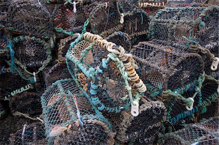 Pile of Lobster and Crab fishing pots Stock Photo - Premium Royalty-Free, Code: 693-06667854