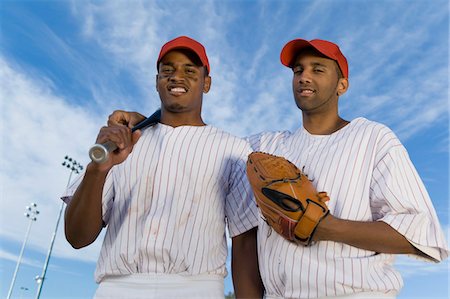 simsearch:693-03363602,k - Baseball team mates, outdoors, (portrait) Stock Photo - Premium Royalty-Free, Code: 693-03299803