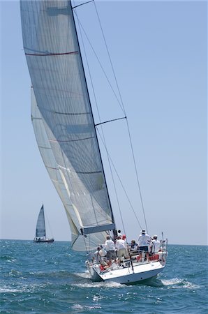 simsearch:693-03314237,k - Crew on board yacht in competitive team sailing event, California Stock Photo - Premium Royalty-Free, Code: 693-03314229