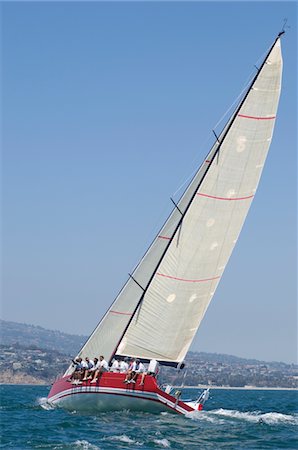 simsearch:693-03314237,k - Yacht competes in team sailing event, California Stock Photo - Premium Royalty-Free, Code: 693-03314234