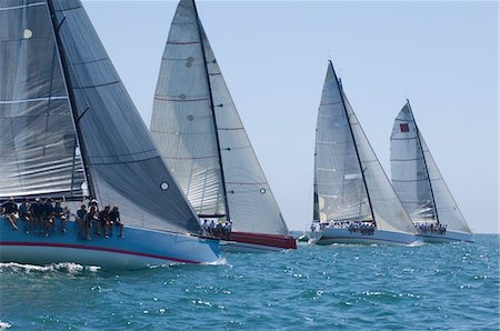 simsearch:693-03314237,k - Yachts compete in team sailing event, California Stock Photo - Premium Royalty-Free, Code: 693-03314232