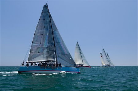 simsearch:693-03314237,k - Yachts compete in team sailing event, California Stock Photo - Premium Royalty-Free, Code: 693-03314273