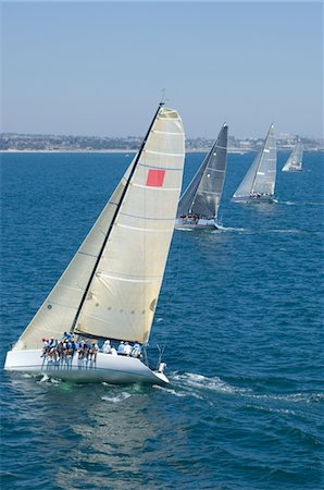 simsearch:693-03314237,k - Four yachts compete in team sailing event, California Stock Photo - Premium Royalty-Free, Code: 693-03314283