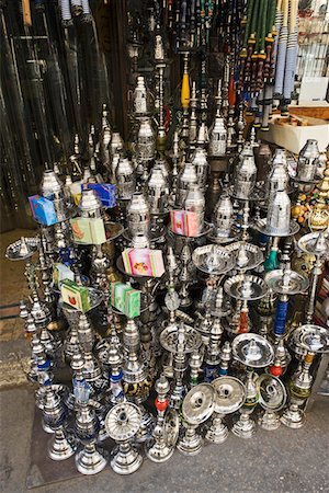 smoking pipes pictures - Hookahs in Cairo Bazaar Stock Photo - Premium Royalty-Free, Code: 693-03316458