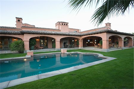 Swimming pool in grounds of Palm Springs hacienda Stock Photo - Premium Royalty-Free, Code: 693-03317459