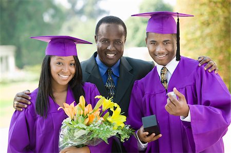 simsearch:693-06014177,k - Father with two graduates outside, portrait Stock Photo - Premium Royalty-Free, Code: 693-03686360