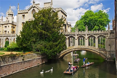 pole (rod) - People Punting on River Cam, Bridge of Sighs, Cambridge University, Cambridge, England Stock Photo - Rights-Managed, Code: 700-04003406