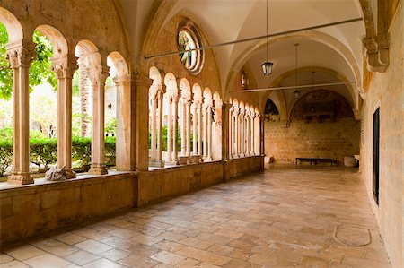 pillars arch corridor - Franciscan Monastery, Dubrovnik, Dubrovnik-Neretva County, Croatia Stock Photo - Rights-Managed, Code: 700-05451931