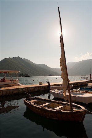 sailboats on water - Boats in Harbour, Port of Perast, Bay of Kotor, Montenegro Stock Photo - Rights-Managed, Code: 700-05451977