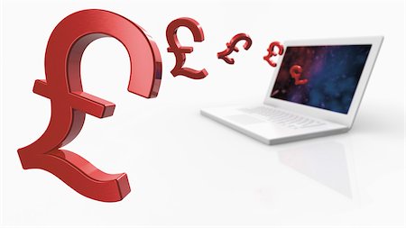 simsearch:700-05452103,k - British Pound Symbol and Laptop Computer Stock Photo - Rights-Managed, Code: 700-05452104