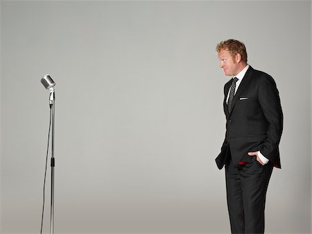 performer (male) - Man Staring at Microphone Stock Photo - Rights-Managed, Code: 700-05452211