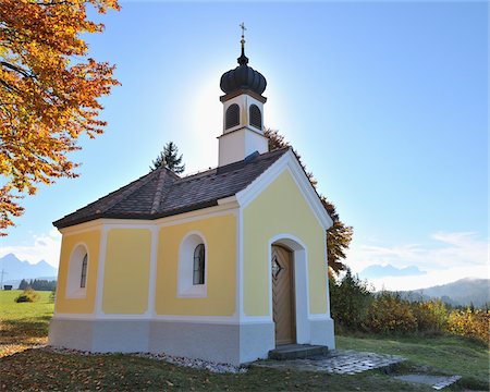 Chapelle Maria Rast, près de Krun, Oberbayern, Bavière, Allemagne Photographie de stock - Rights-Managed, Code: 700-05524251