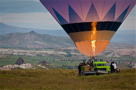 Hot Air Ballooning over Goreme Valley, Cappadocia, Turkey Stock Photo - Rights-Managed, Code: 700-05609600