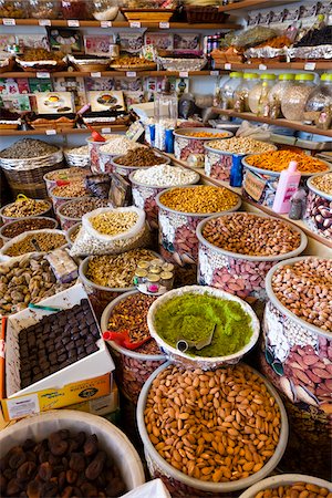 shelves at a grocery store - Naturel Kuruyemis, Dried Fruit and Nut Shop, Urgup, Cappadocia, Turkey Stock Photo - Rights-Managed, Code: 700-05609766