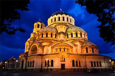 Alexander Nevsky Cathedral at Night, Sofia, Bulgaria Stock Photo - Rights-Managed, Code: 700-05609780