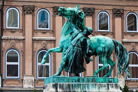 statue of horse - Equestrian Statue at Buda Castle, Castle Hill, Budapest, Hungary Stock Photo - Rights-Managed, Code: 700-05609820