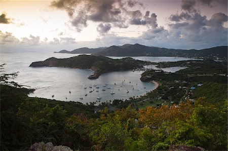 View of English Harbour and Falmouth Harbour from Shirley Heights, Antigua, Antigua and Barbuda Stock Photo - Rights-Managed, Code: 700-05800551