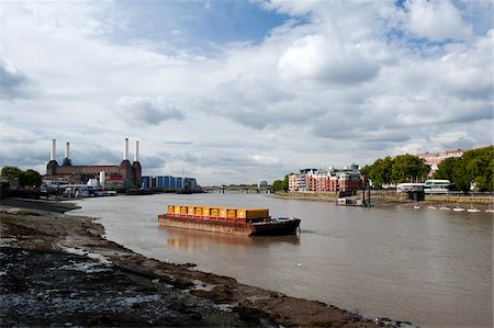 Cargo Ship on River Thames, Vauxhall, London, England Stock Photo - Rights-Managed, Code: 700-05803410