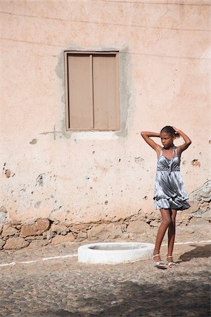 Woman Wearing Dress, Port of Tarrafal, Sao Nicolau, Cape Verde, Africa Stock Photo - Rights-Managed, Code: 700-05803455