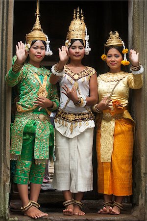 Cambodian Dancers inside Bayon Temple, Angkor Thom, Siem Reap, Cambodia Stock Photo - Rights-Managed, Code: 700-05803540