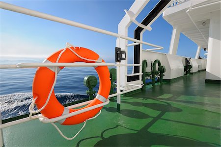 railing for decks ocean - Life Ring Railing of Expedition Vessel, Greenland Sea, Arctic Stock Photo - Rights-Managed, Code: 700-05837518