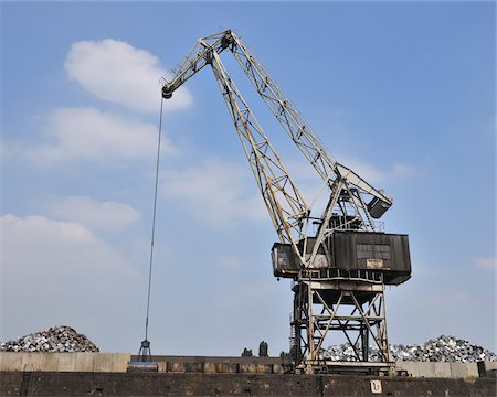 Crane in Harbour, Duisburg, North Rhine Westphalia, Germany Stock Photo - Rights-Managed, Code: 700-05948214