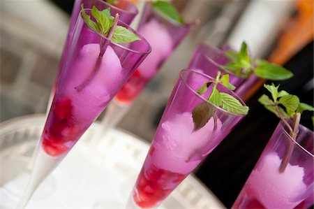 purple cocktail - Raspberry Mint Tea Beverage Stock Photo - Rights-Managed, Code: 700-05948284